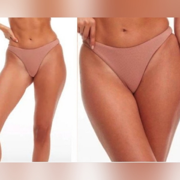 Good American Rib Better Bikini Cheeky Bottom Size 7 (4XL) Desert Rose New - Picture 1 of 7